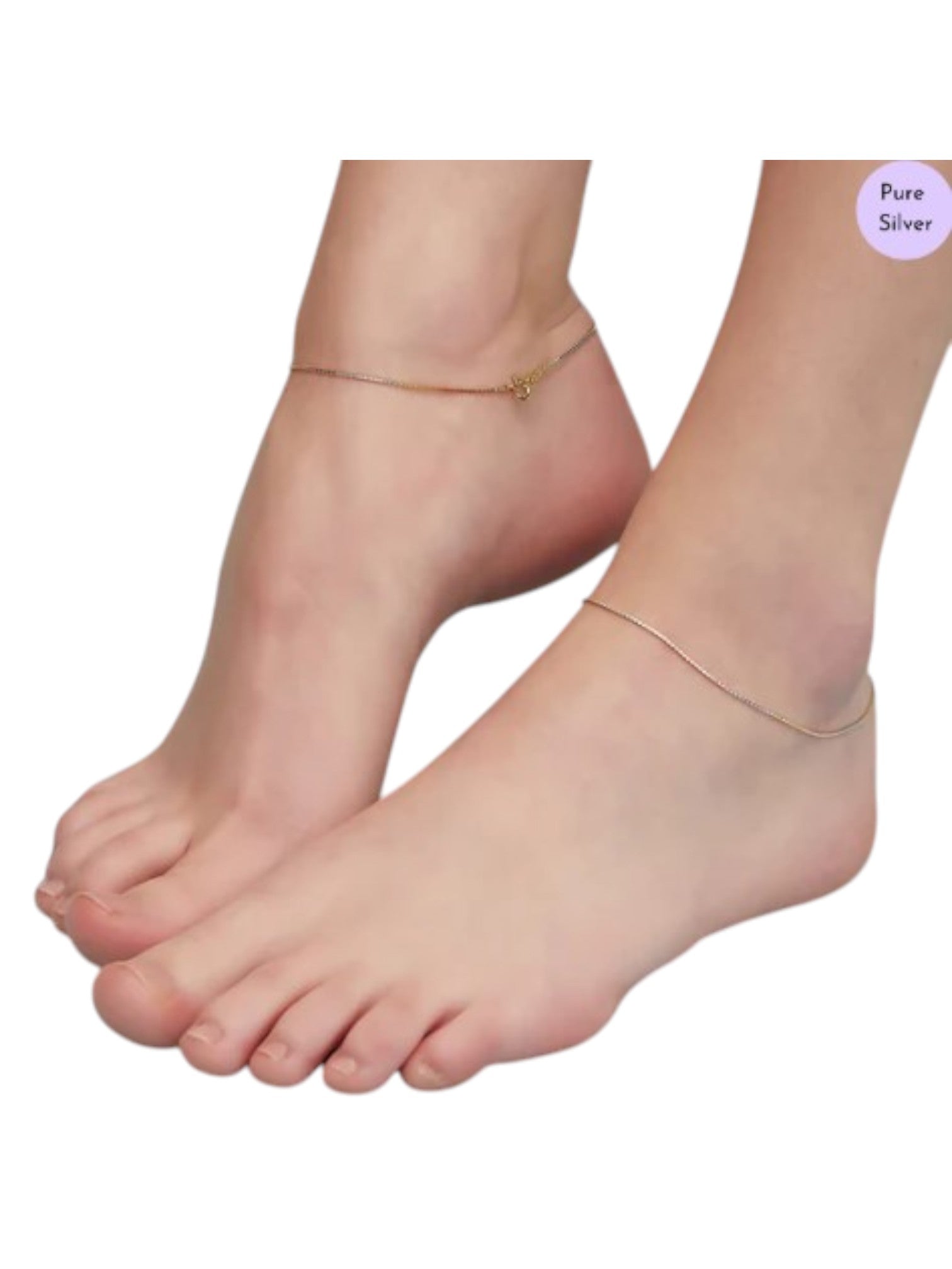 Triple Tone 925 Sterling Silver Anklet By Kesardeep Impex For Women